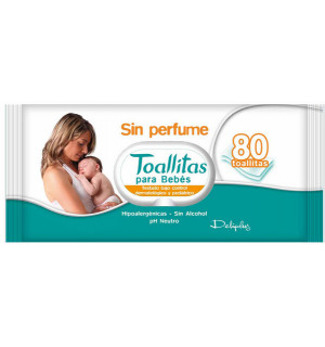 Deliplus Toallitas humedas bebé frescas y perfumadas con aloe vera Paquete  80 u